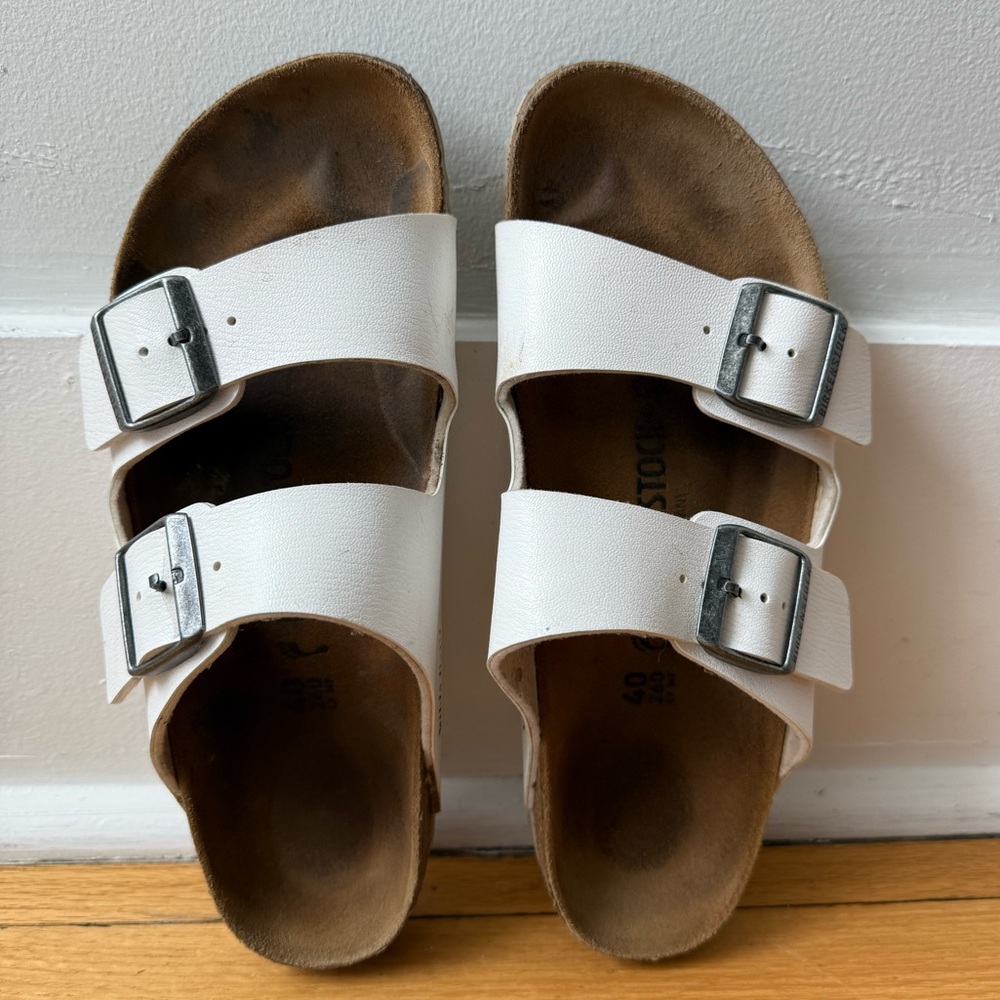 White Arizona Birkenstocks Size 40